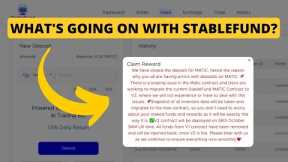 IS STABLEFUND CRASHING? | Matic Contract | Stable fund Rug Pull?
