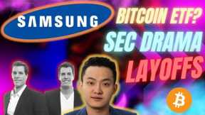 Samsung Bitcoin ETF? | Huobi Layoffs and Bitcoin Billionaires SEC Charges