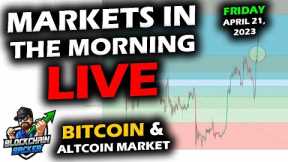MARKETS in the MORNING, 4/21/2023, BITCOIN and ALTCOIN Market MIXED, Stocks Mixed, Gold and DXY Down