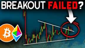 IS THE BREAKOUT OVER? (Watch THIS Level)!! Bitcoin News Today & Ethereum Price Prediction (BTC, ETH)