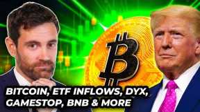 Crypto News: BTC ETF Inflows, GameStop, Trump, BNB, KAS & MORE!