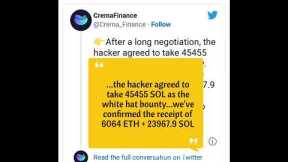 Crema Hacker scores $1.6 mil deal after returning $8 mil following flash loan and pricing exploit