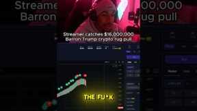 Streamer catches $16,000,000 Barron Trump crypto rug pull 😱..#memecoin #crypto #streamer  #trump